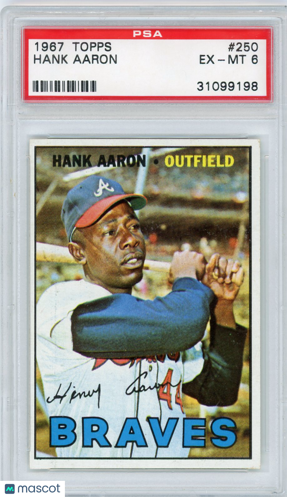 1967 Topps Hank Aaron #250 PSA 6