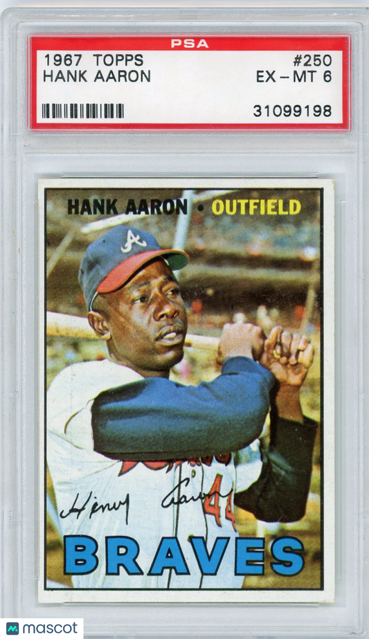 1967 Topps Hank Aaron #250 PSA 6