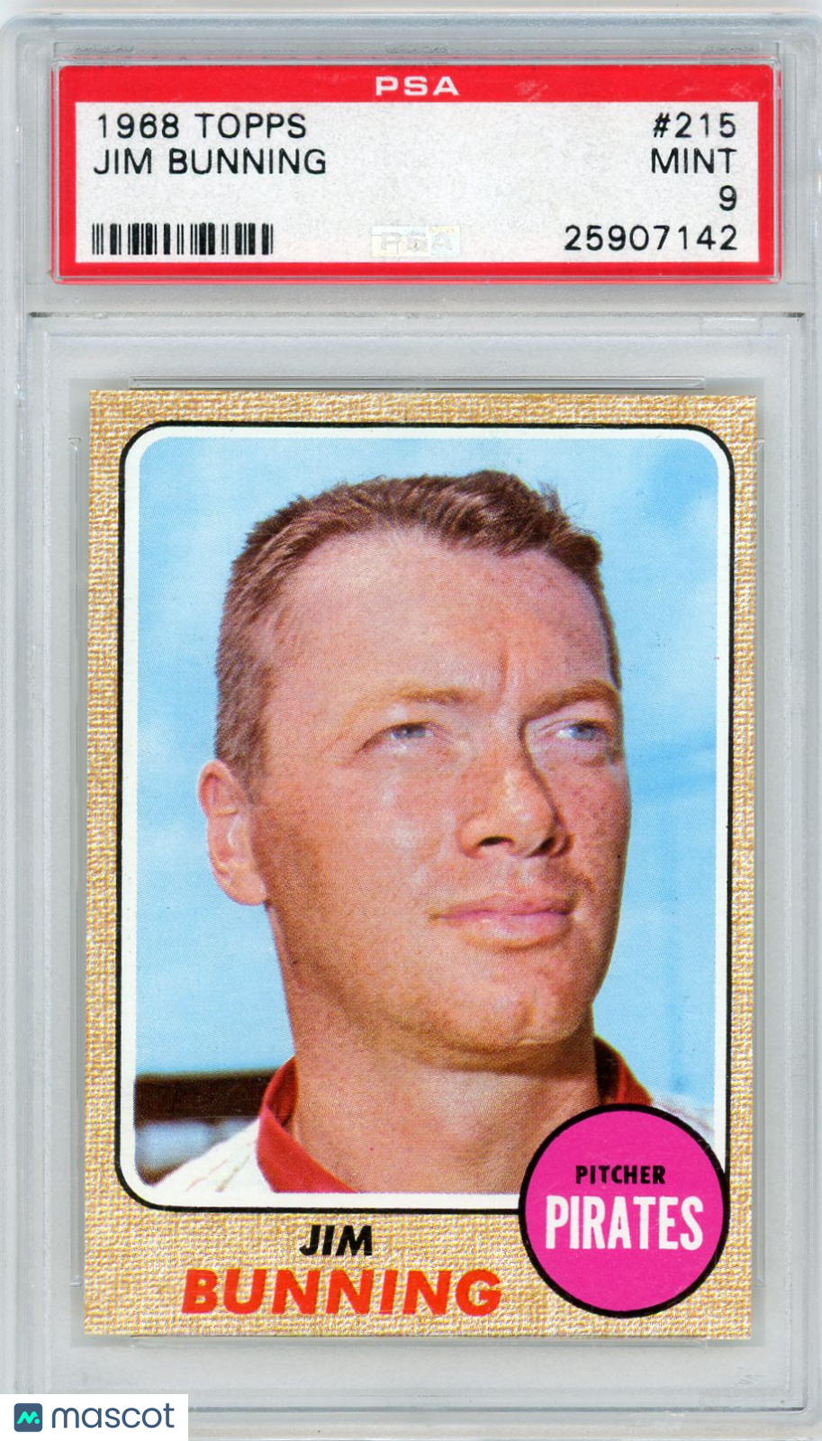 1968 Topps Jim Bunning #215 PSA 9