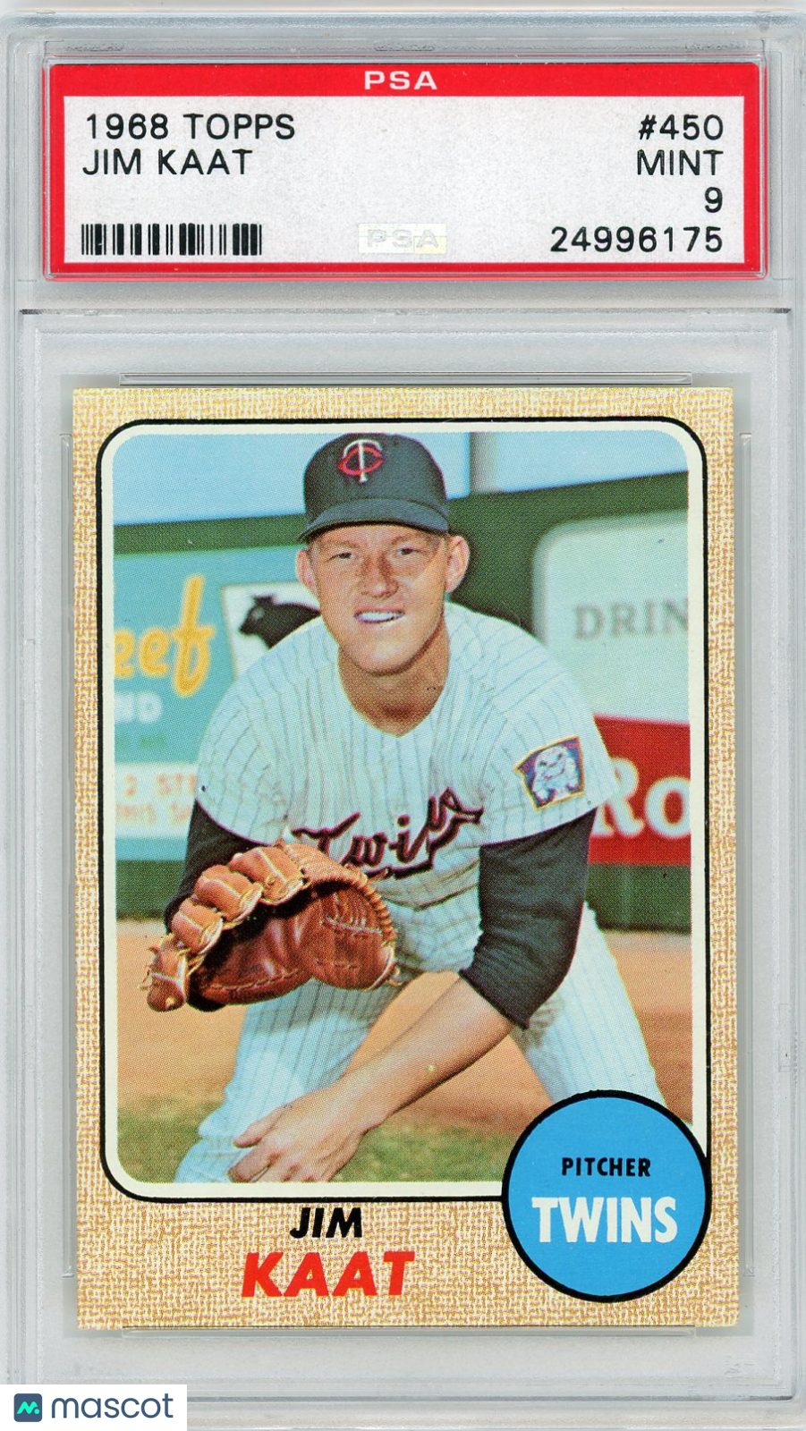 1968 Topps Jim Kaat #450 PSA 9