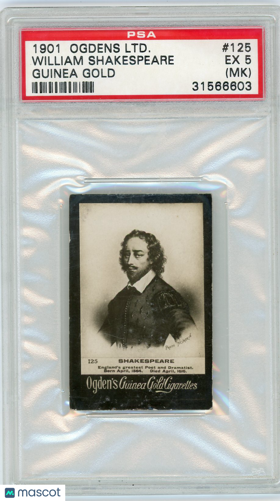 1901 Ogden's LTD. Guinea Gold Shakespeare MK #125 PSA 5