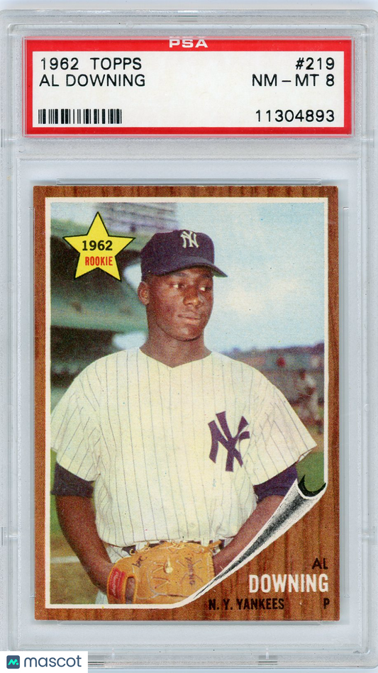 1962 Topps Al Downing #219 PSA 8