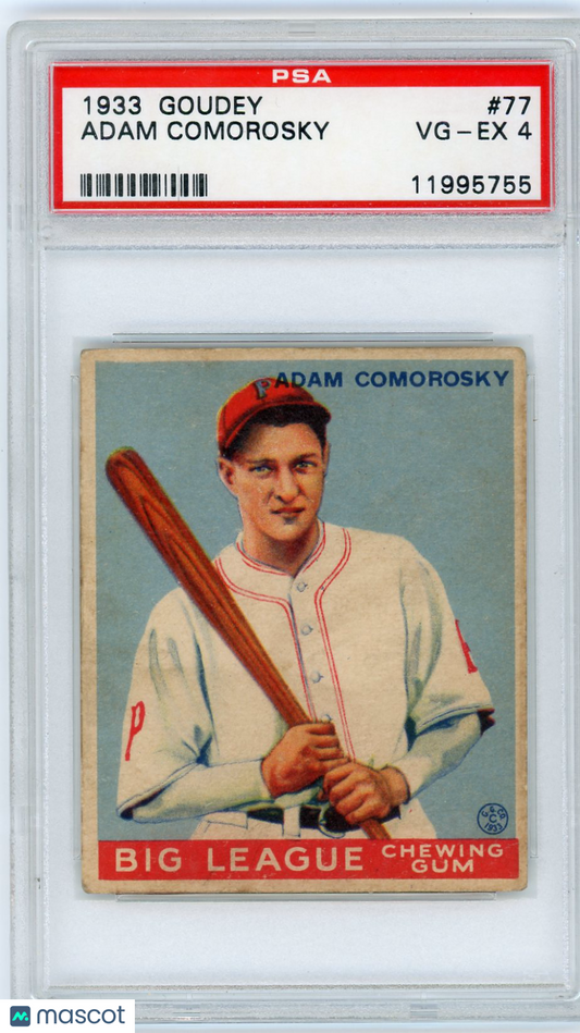 1933 Goudey Adam Comorosky #77 PSA 4