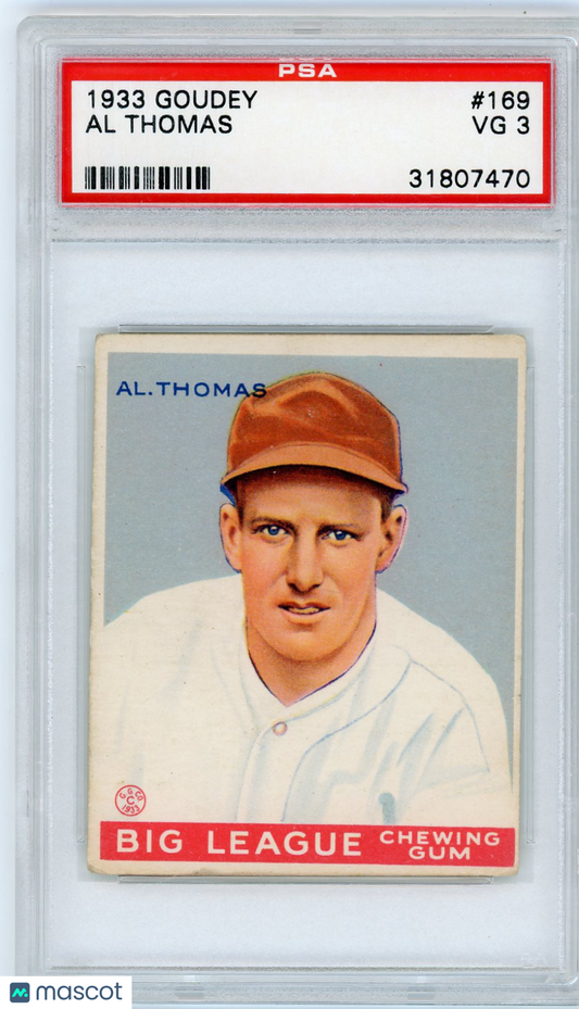 1933 Goudey Al Thomas #169 PSA 3