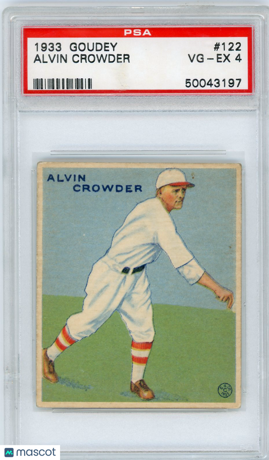 1933 Goudey Alvin Crowder #122 PSA 4