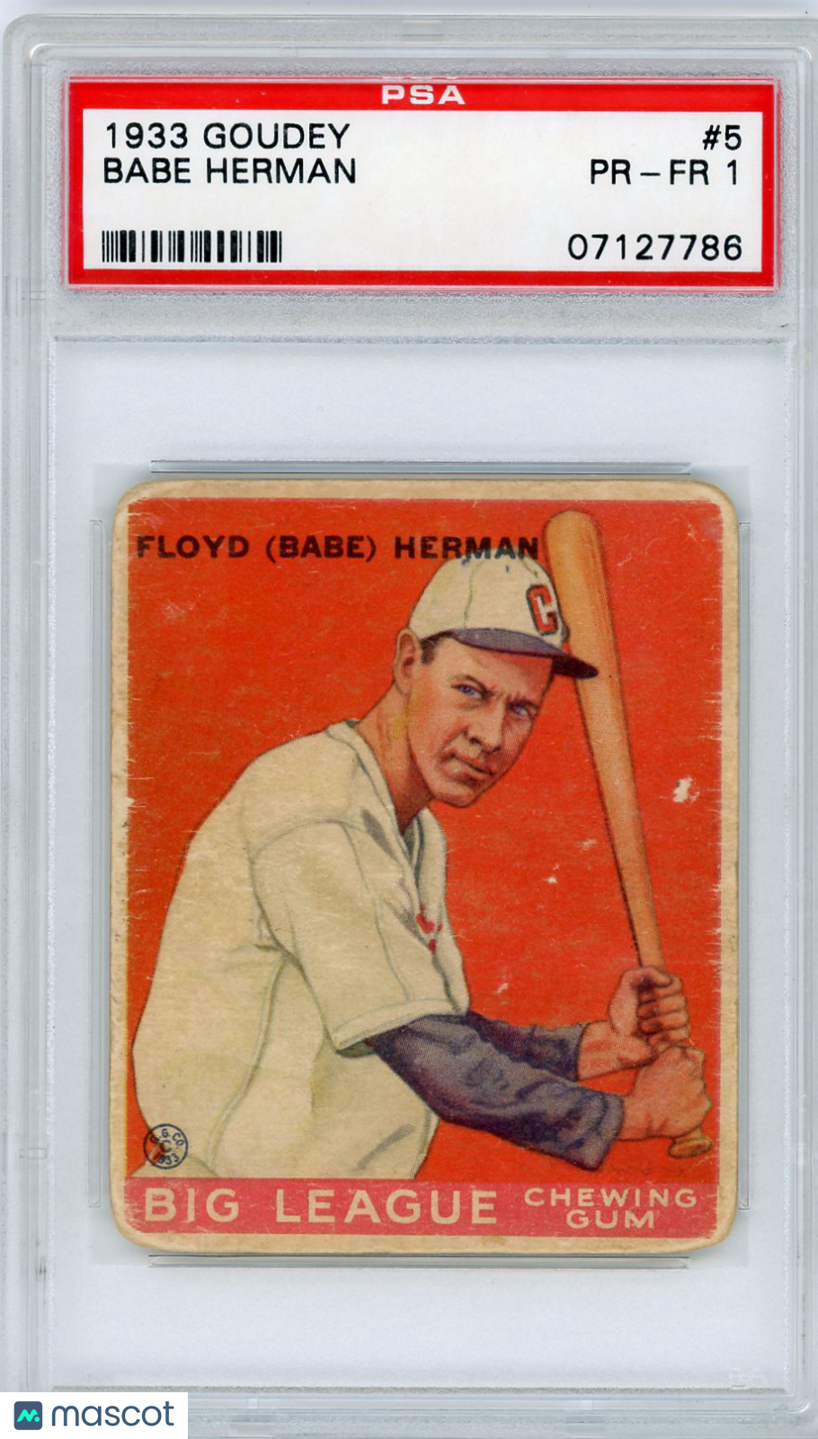 1933 Goudey Babe Herman #5 PSA 1