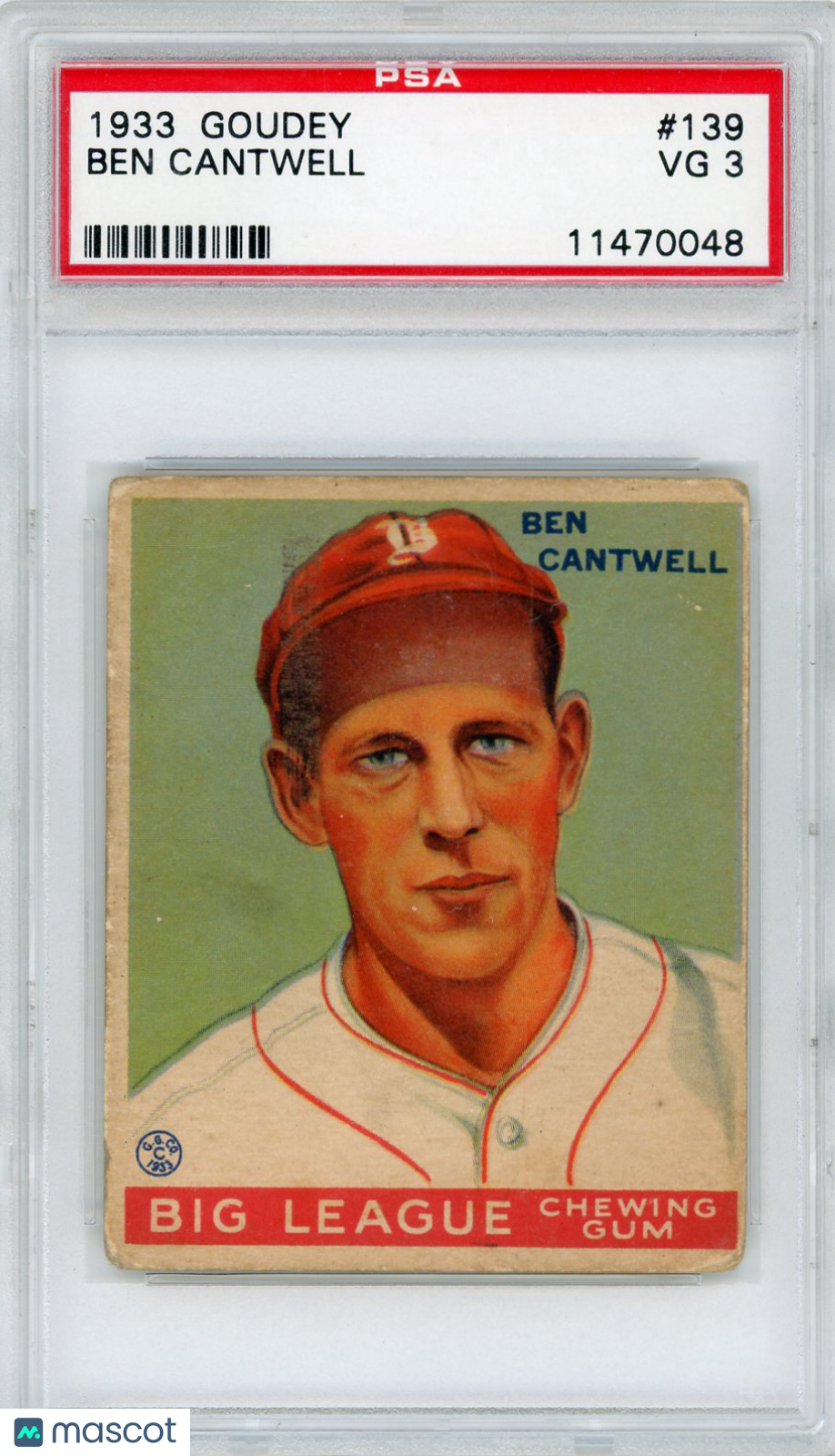 1933 Goudey Ben Cantwell #139 PSA 3