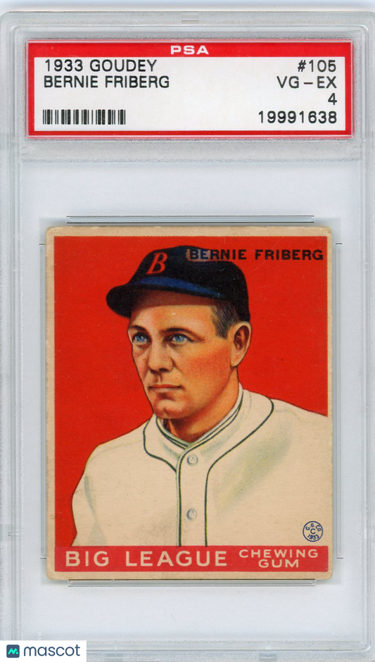 1933 Goudey Bernie Friberg #105 PSA 4