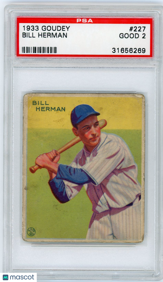 1933 Goudey Bill Herman #227 PSA 2