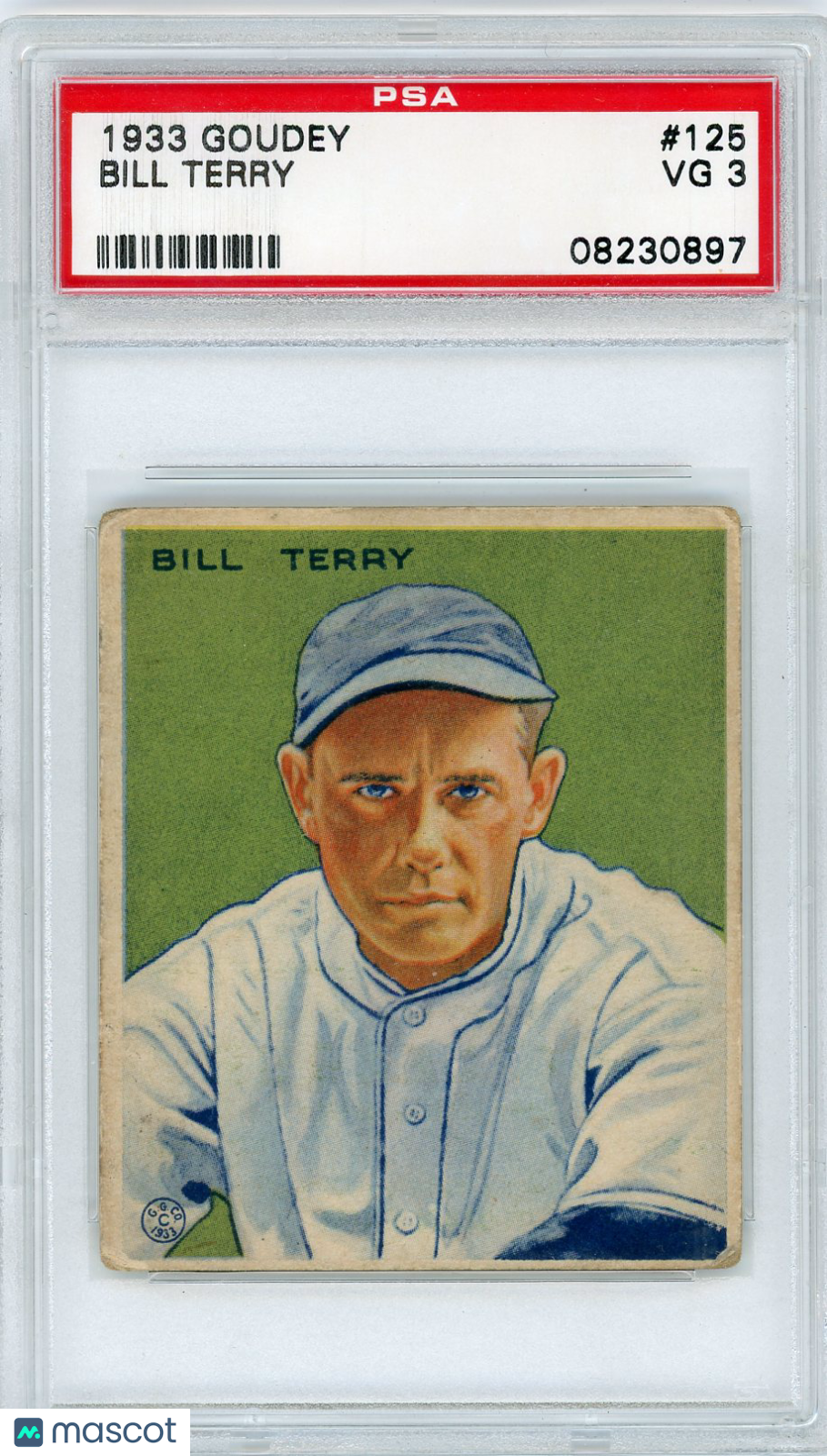 1933 Goudey Bill Terry #125 PSA 3