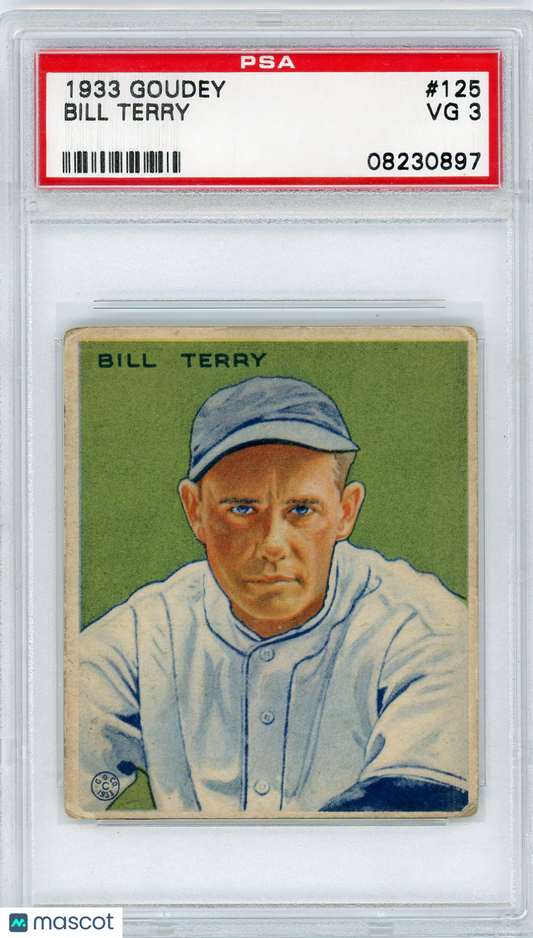 1933 Goudey Bill Terry #125 PSA 3