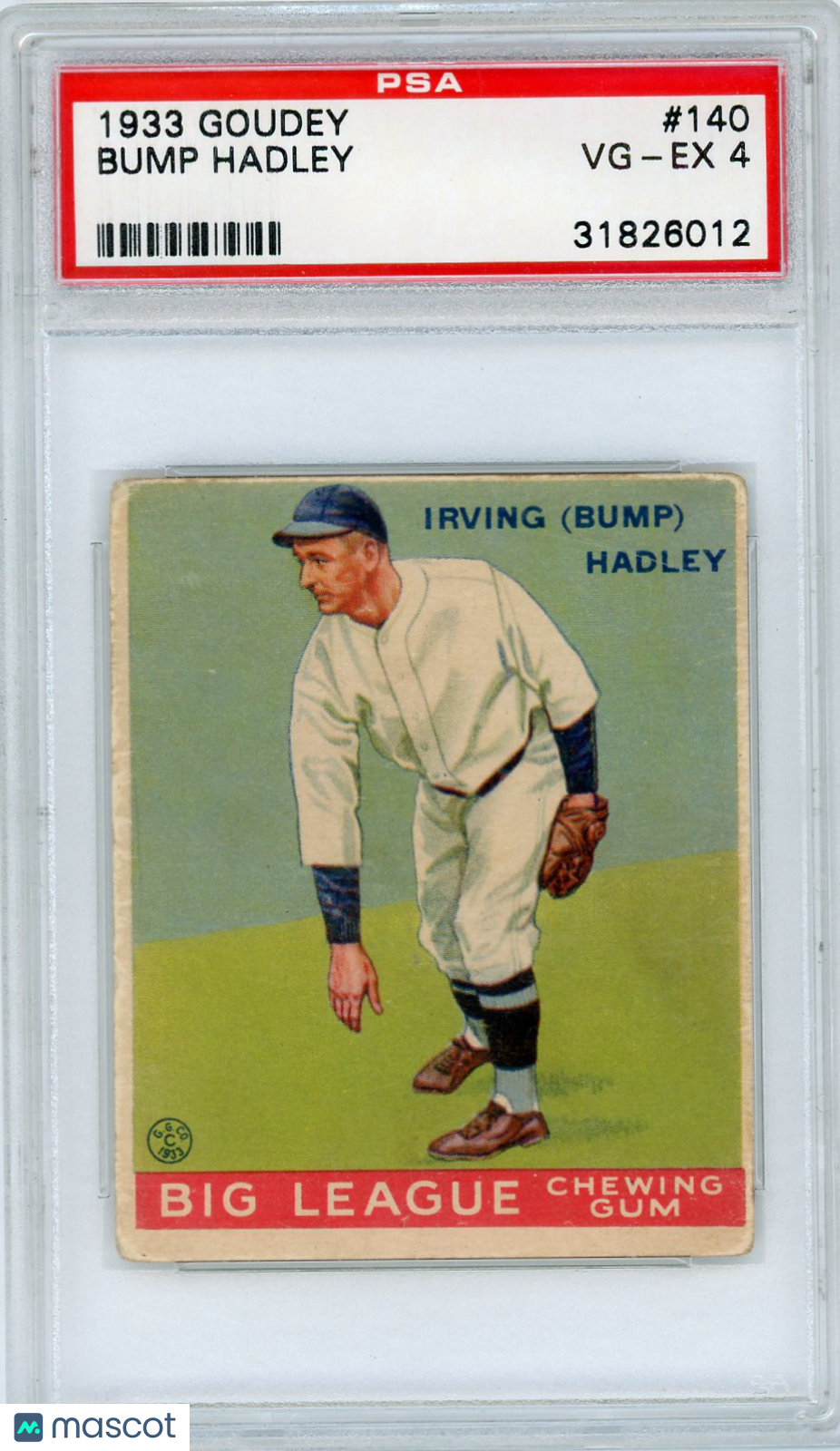 1933 Goudey Bump Hadley #140 PSA 4