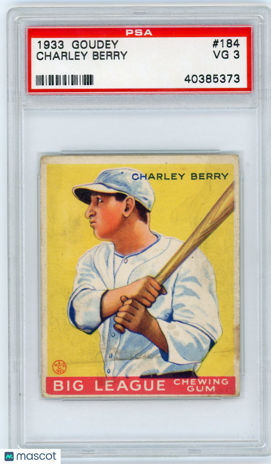 1933 Goudey Charley Berry #184 PSA 3