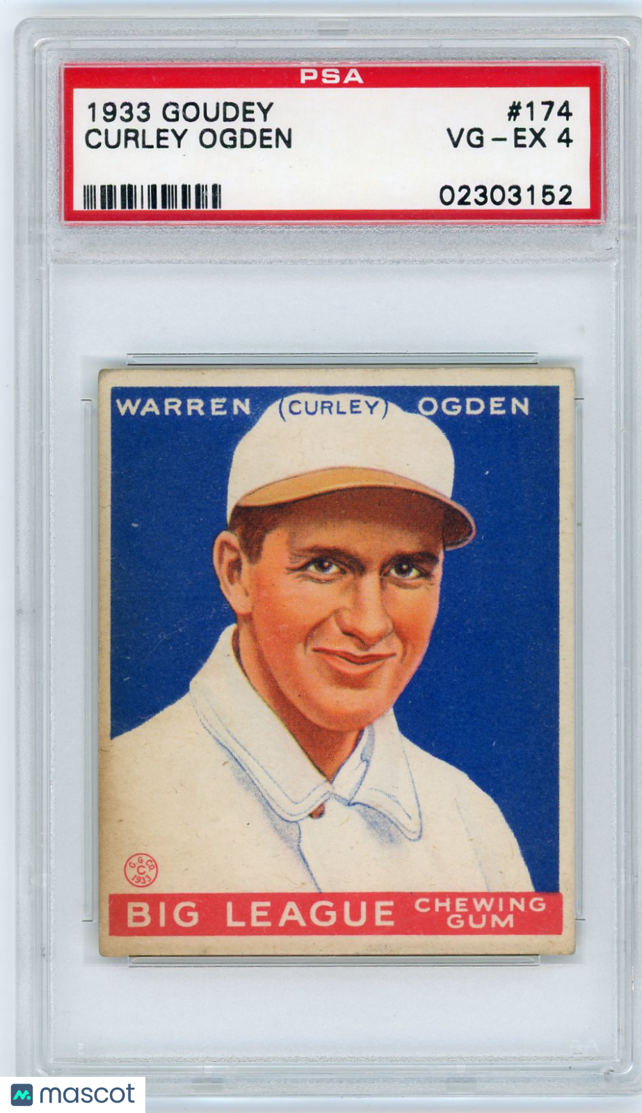 1933 Goudey Curley Ogden #174 PSA 4