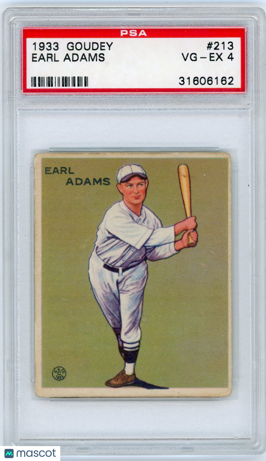 1933 Goudey Earl Adams #213 PSA 4