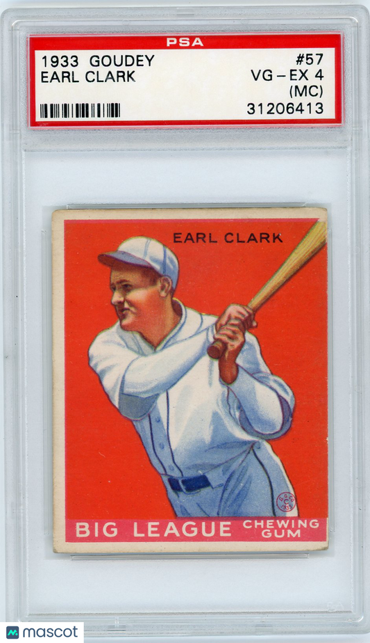 1933 Goudey Earl Clark #57 PSA 4 MC
