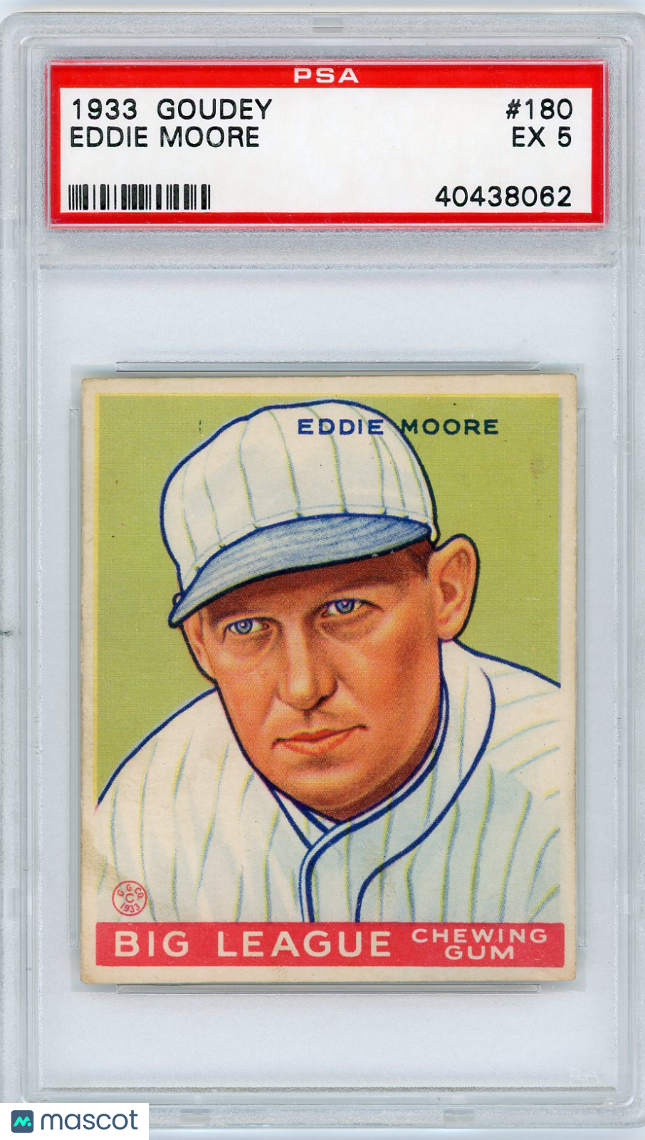1933 Goudey Eddie Moore #180 PSA 5