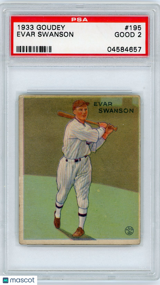 1933 Goudey Evar Swanson #195 PSA 2