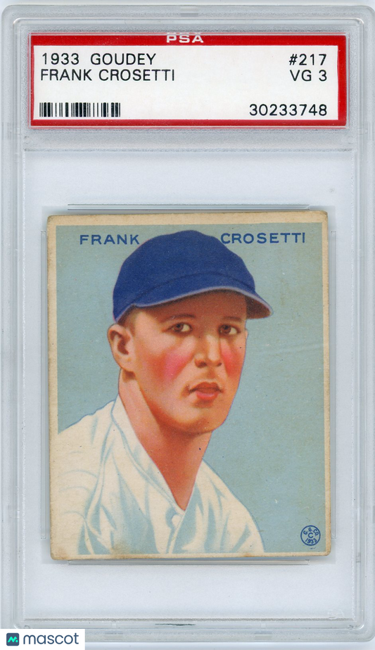 1933 Goudey Frank Crosetti #217 PSA 3