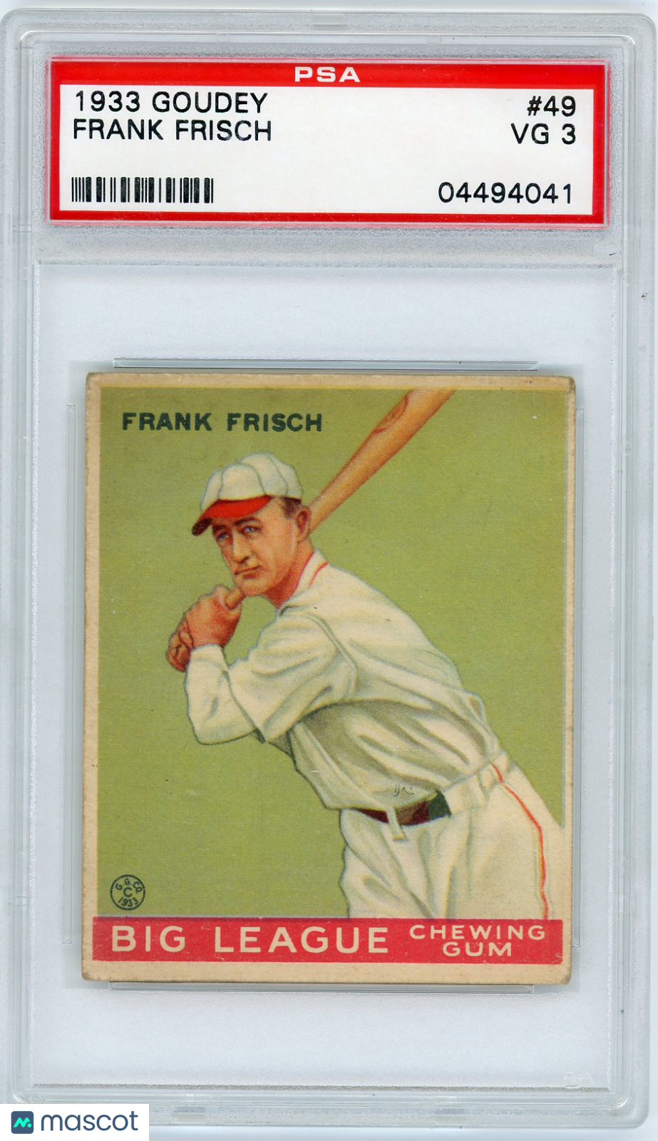 1933 Goudey Frank Frisch #49 PSA 3