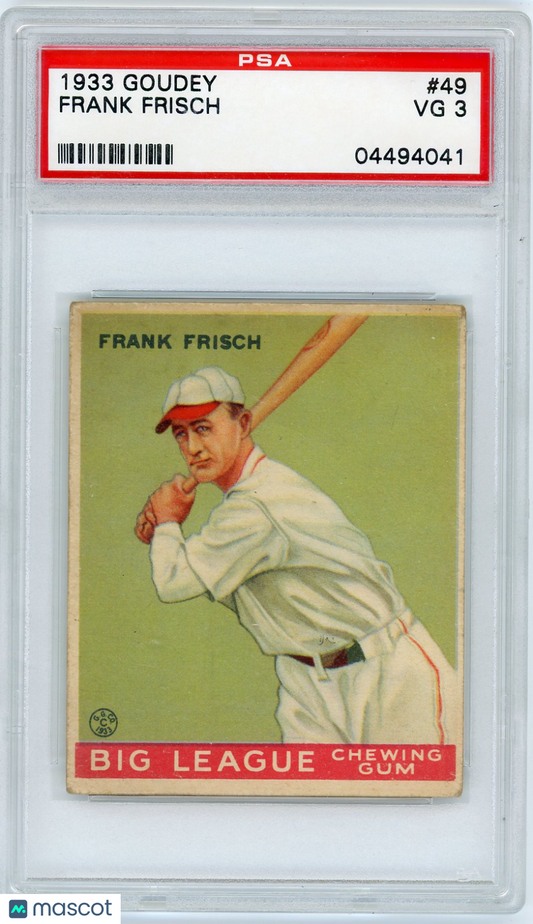 1933 Goudey Frank Frisch #49 PSA 3