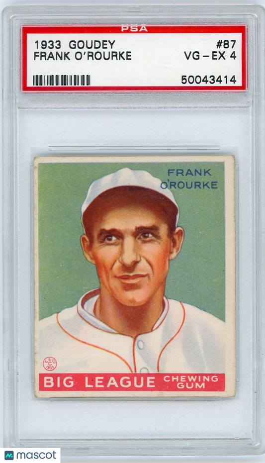 1933 Goudey Frank O'rourke #87 PSA 4