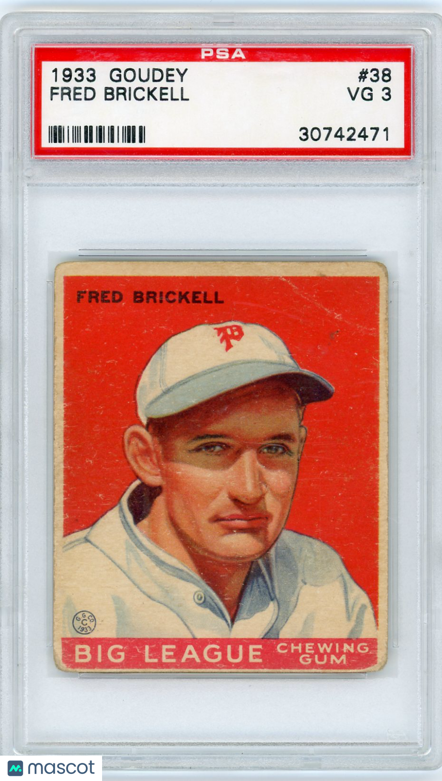 1933 Goudey Fred Brickell #38 PSA 3