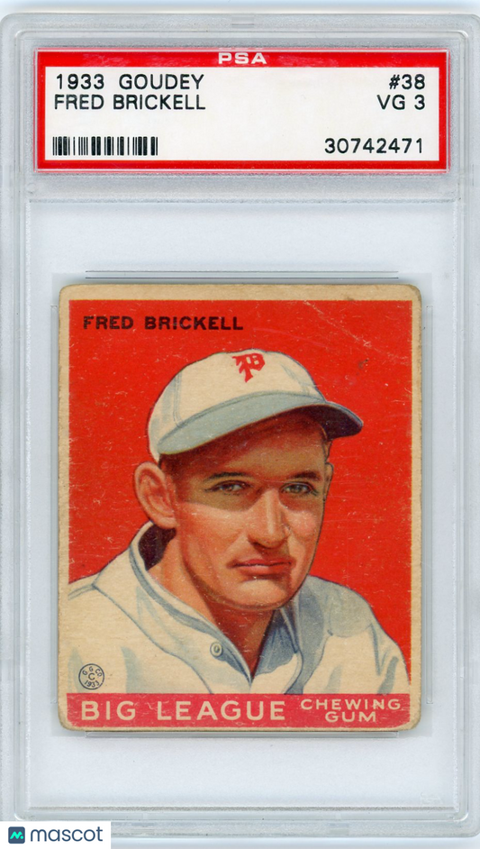 1933 Goudey Fred Brickell #38 PSA 3