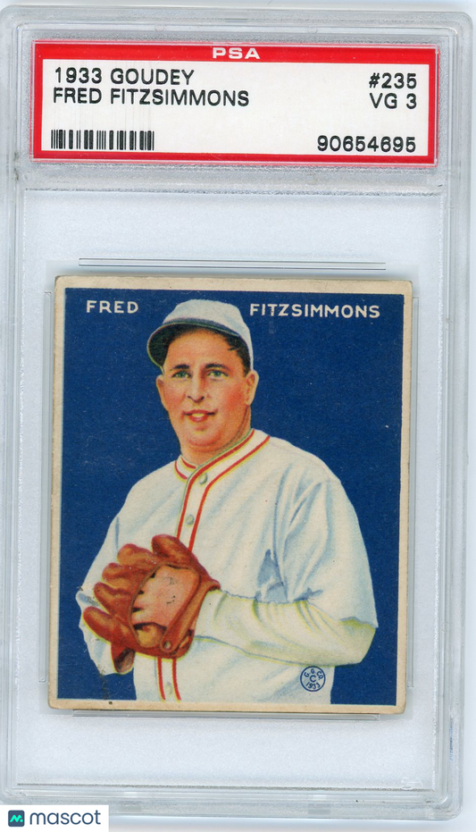 1933 Goudey Fred Fitzsimmons #235 PSA 3