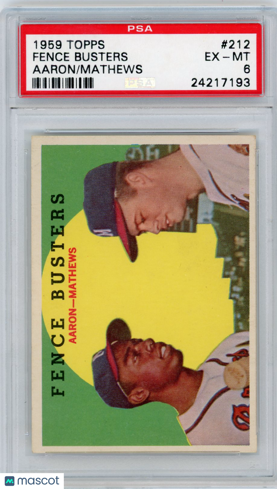 1959 Topps Fence Busters #212 Aaron Mathews PSA 6