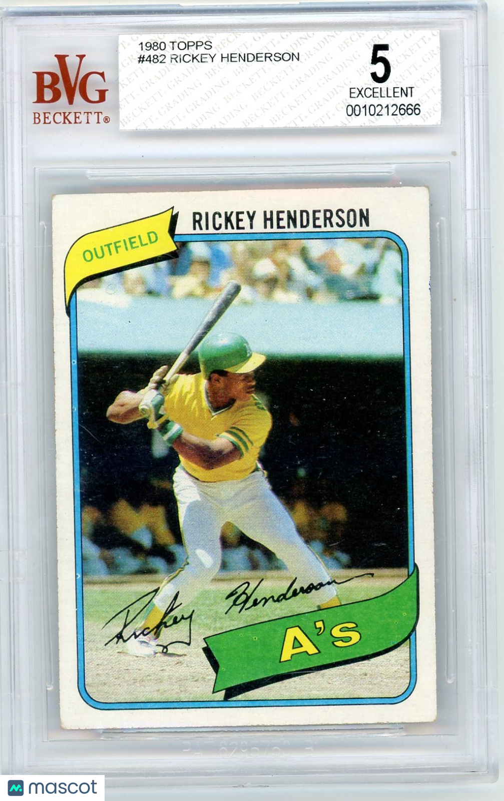 1980 Topps Rickey Henderson #482 BVG 5 Rookie