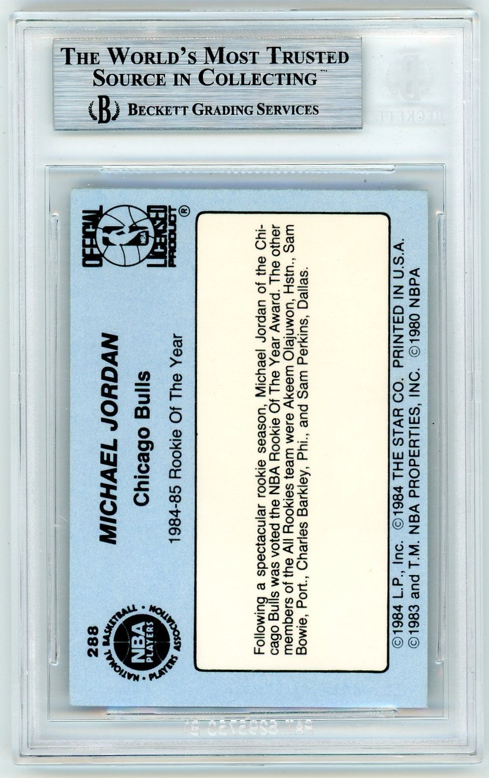 1984 Star Michael Jordan SPEC #288 BGS 8.5