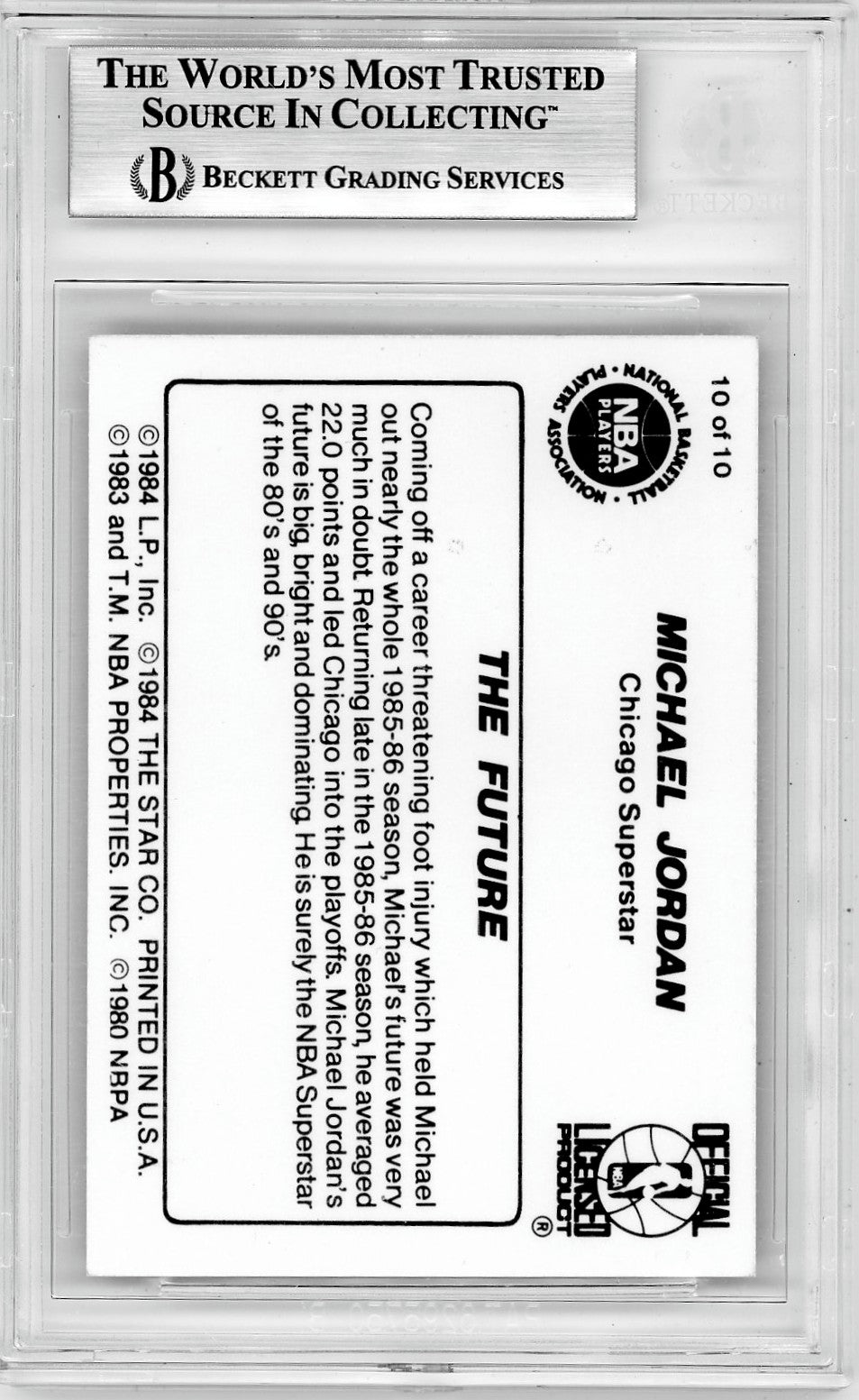 1986 Star Michael Jordan The Future Michael Jordan #10 BGS 8.5 /The