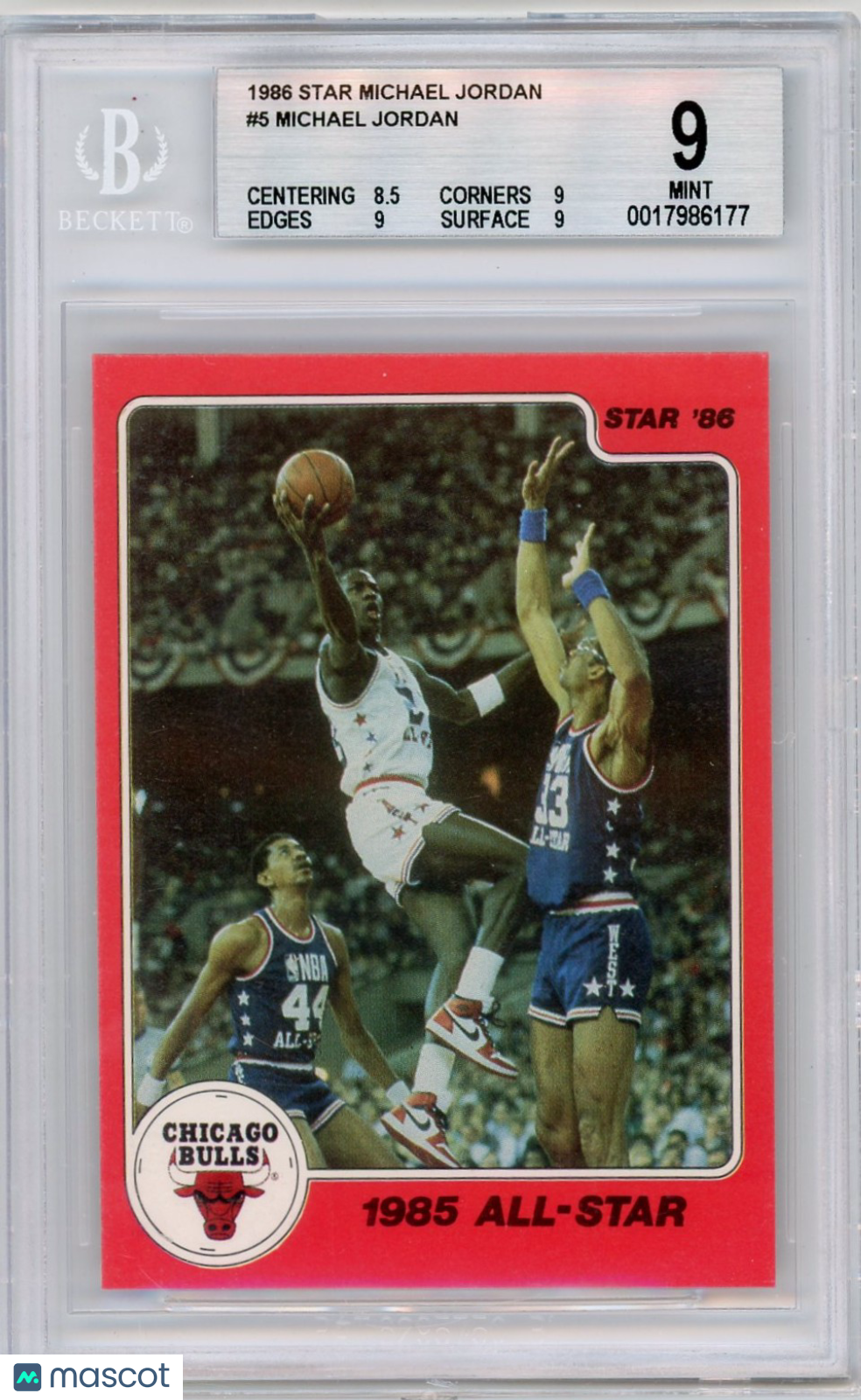 1986 Star Michael Jordan 1985 All-Star Michael Jordan #5 BGS 9 /1985