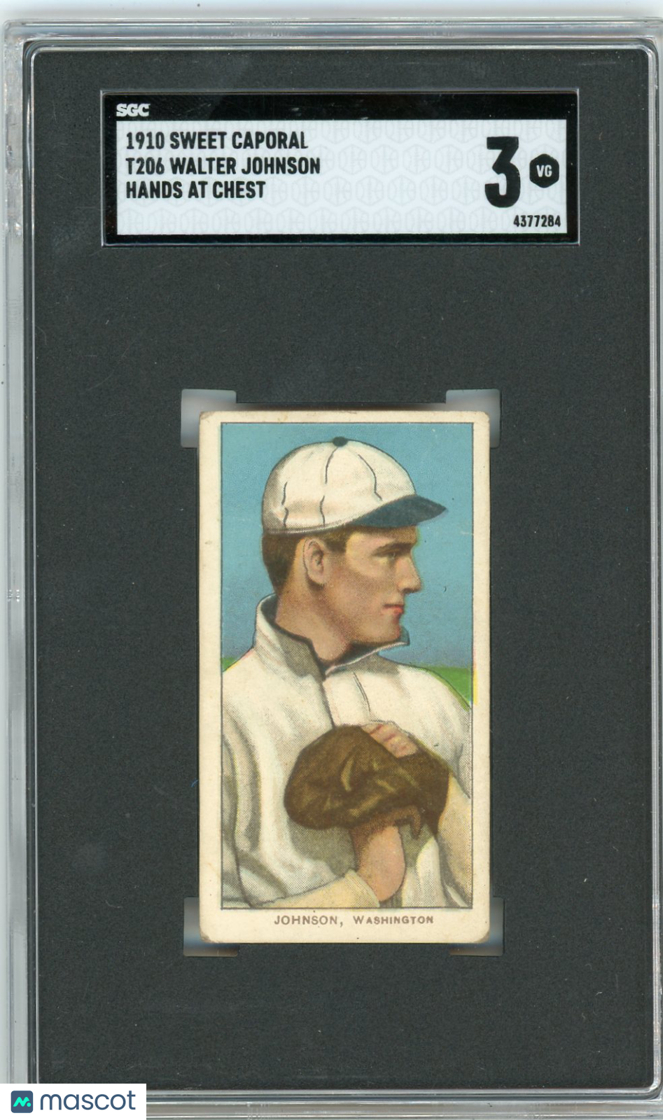 1910 Sweet Caporal (T206) Walter Johnson Hands At Chest SGC 3