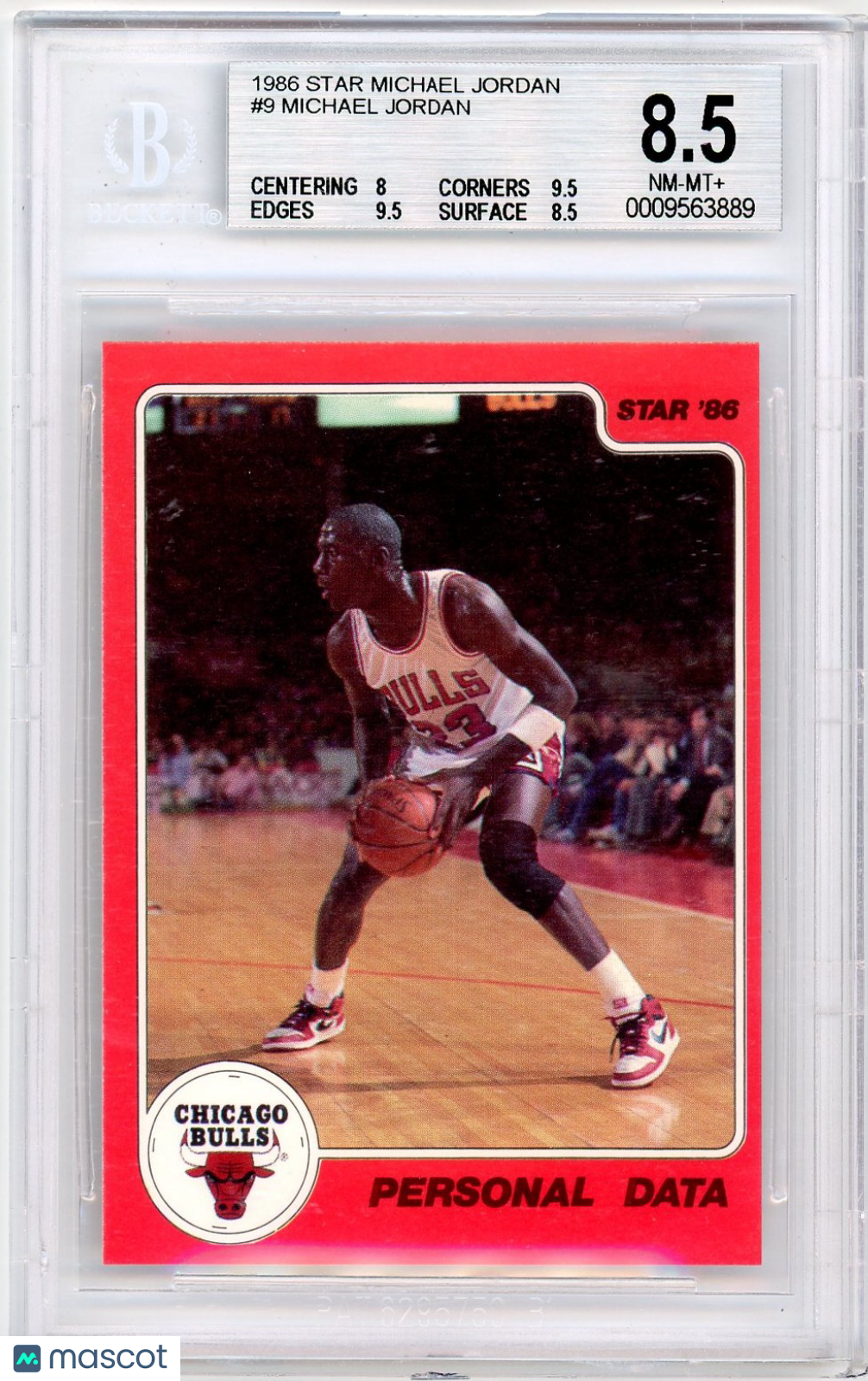 1986 Star Michael Jordan Personal Data Michael Jordan #9 BGS 8.5 /Personal