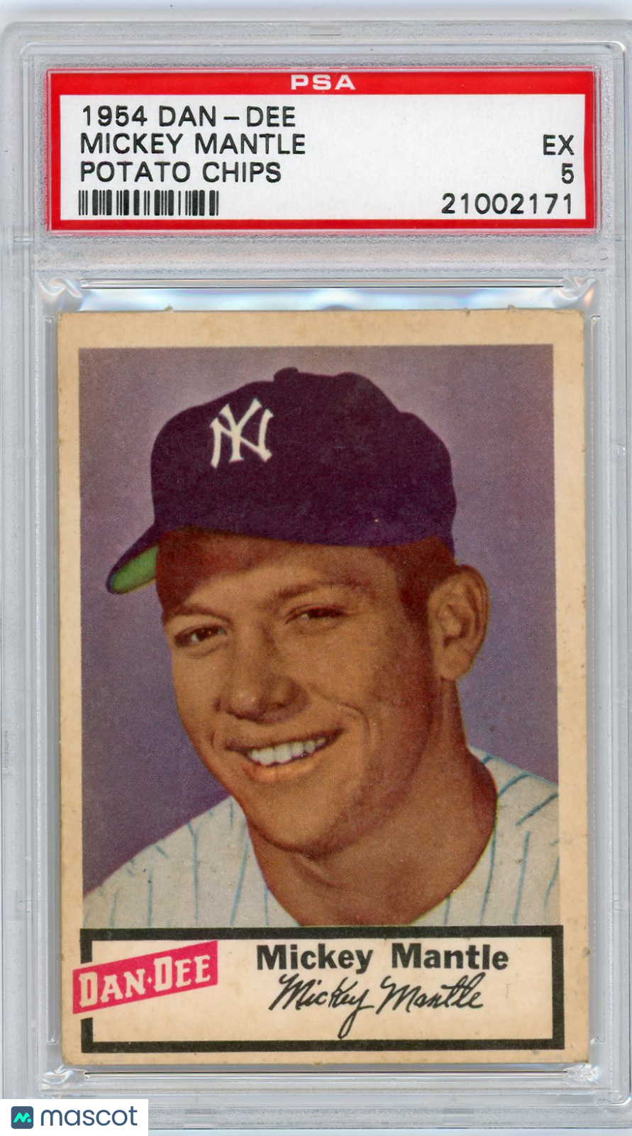 1954 Dan-Dee Potato Chips Mickey Mantle PSA 5