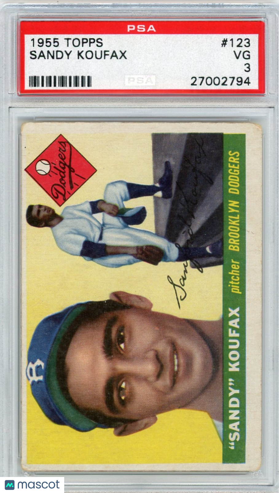 1955 Topps Sandy Koufax #123 PSA 3