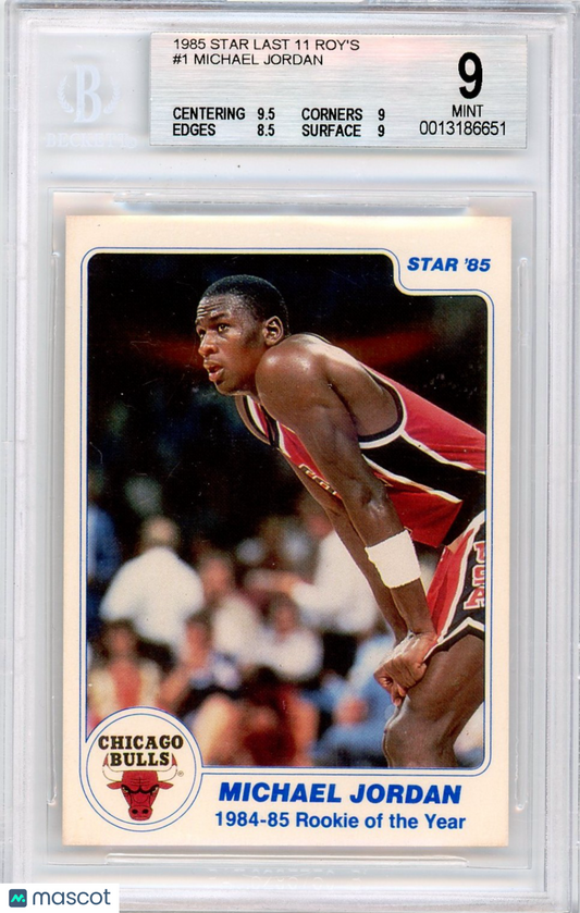 1985 Star Last 11 ROY's Michael Jordan #1 BGS 9