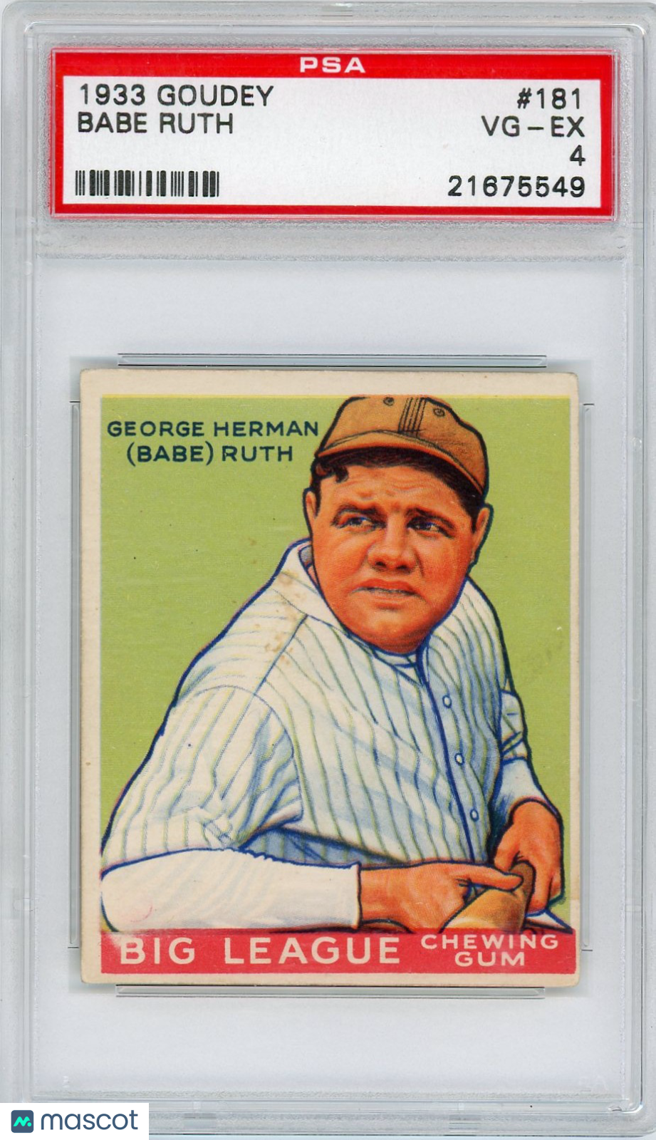 1933 Goudey Babe Ruth #181 PSA 4