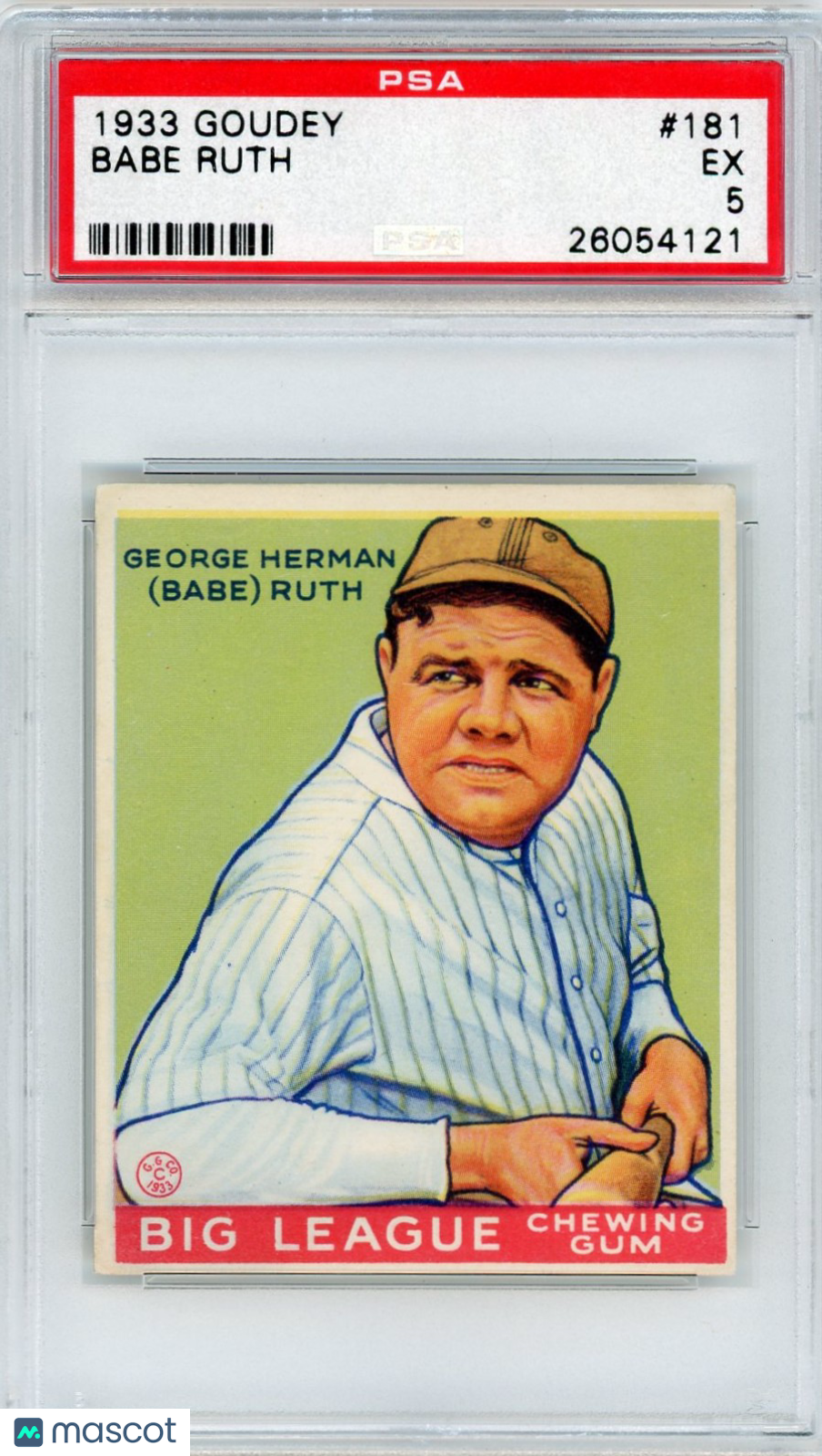 1933 Goudey Babe Ruth #181 PSA 5