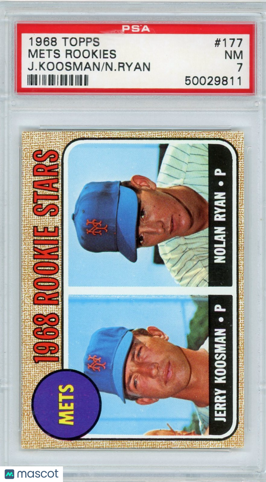 1968 Topps Mets Rookies #177 J. Koosman N. Ryan PSA 7
