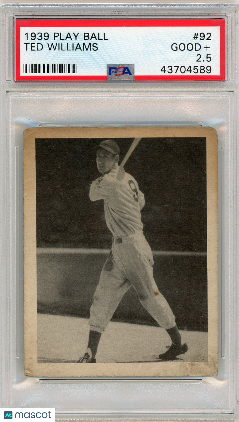 1939 Play Ball Ted Williams #92 PSA 2.5