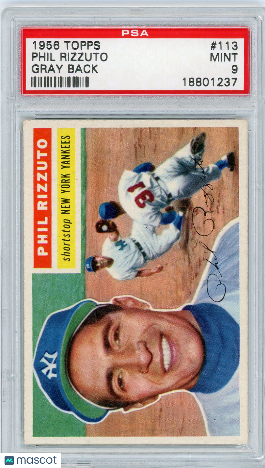 1956 Topps Phil Rizzuto #113 Gray Back PSA 9