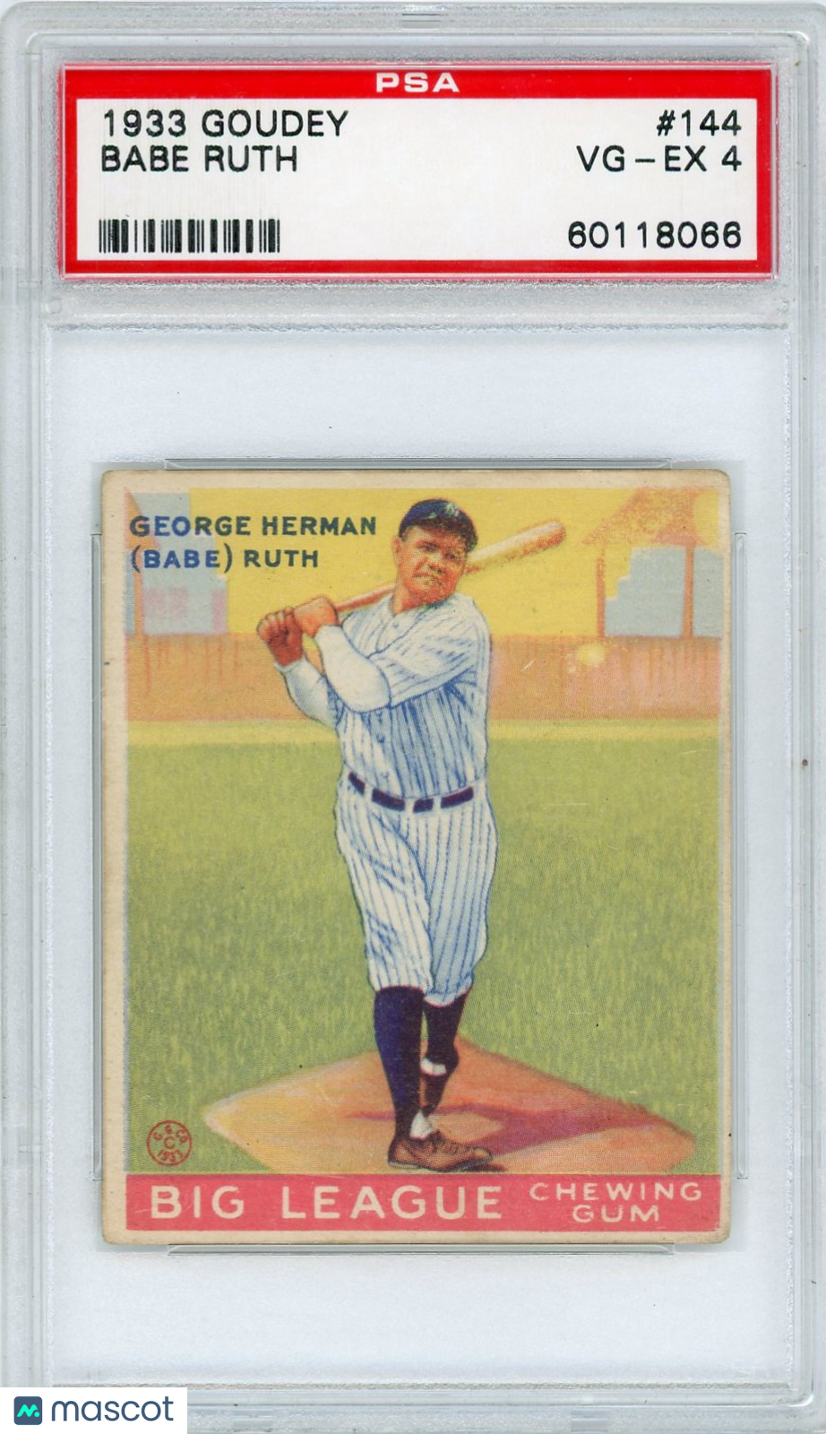 1933 Goudey Babe Ruth #144 PSA 4