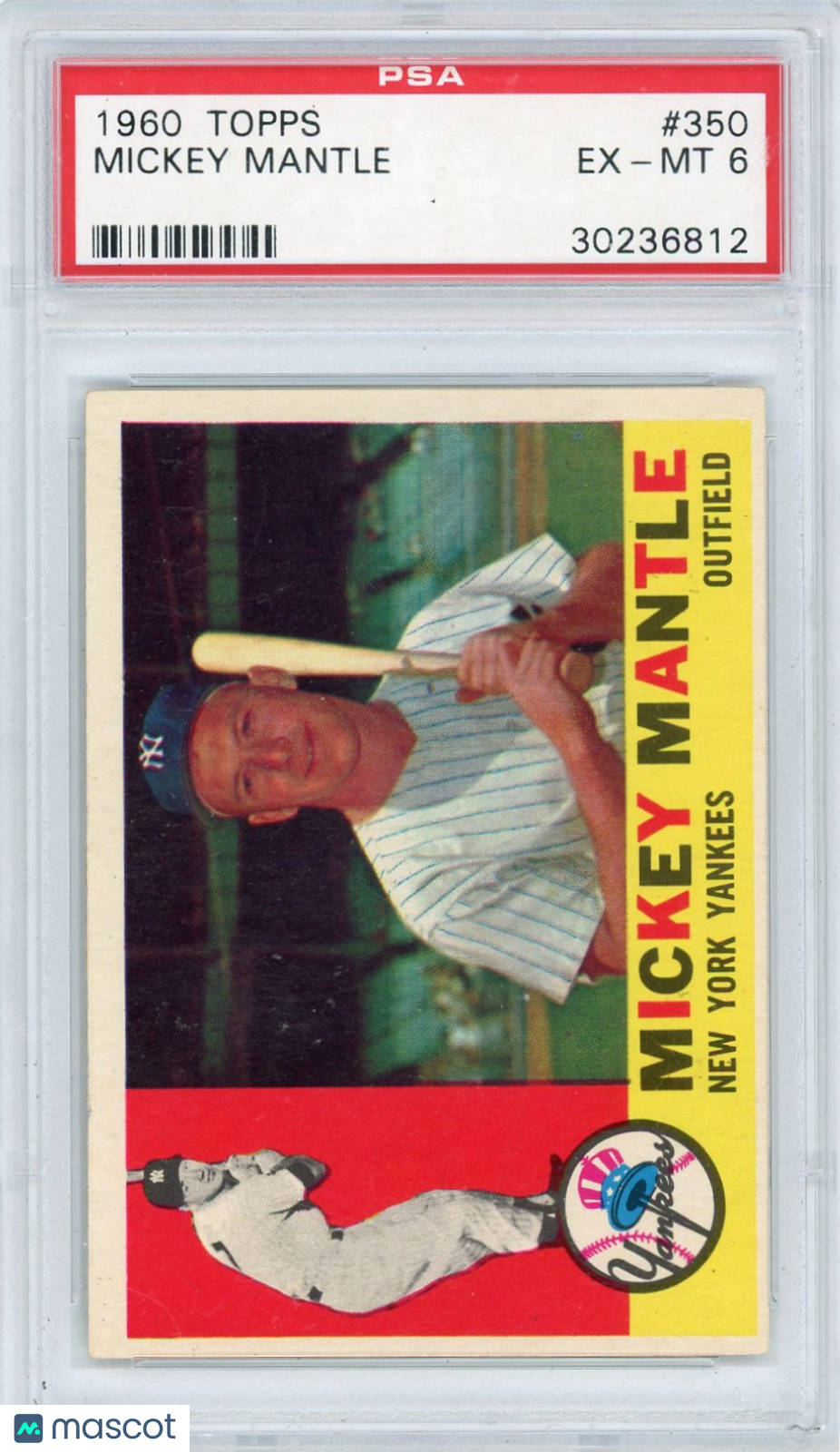 1960 Topps Mickey Mantle #350 PSA 6