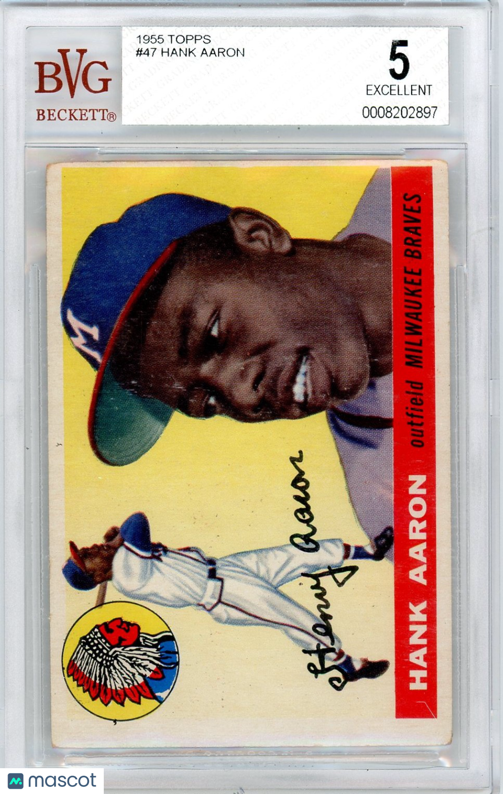 1955 Topps Hank Aaron #47 BVG 5