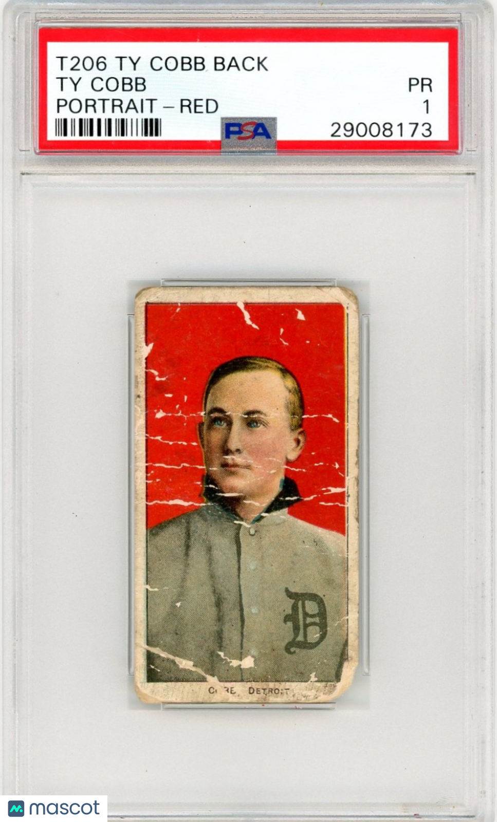 1909-11 T206 Ty Cobb Back Ty Cobb Portrait Red PSA 1