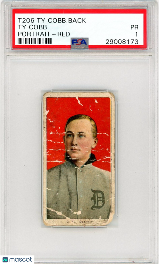 1909-11 T206 Ty Cobb Back Ty Cobb Portrait Red PSA 1