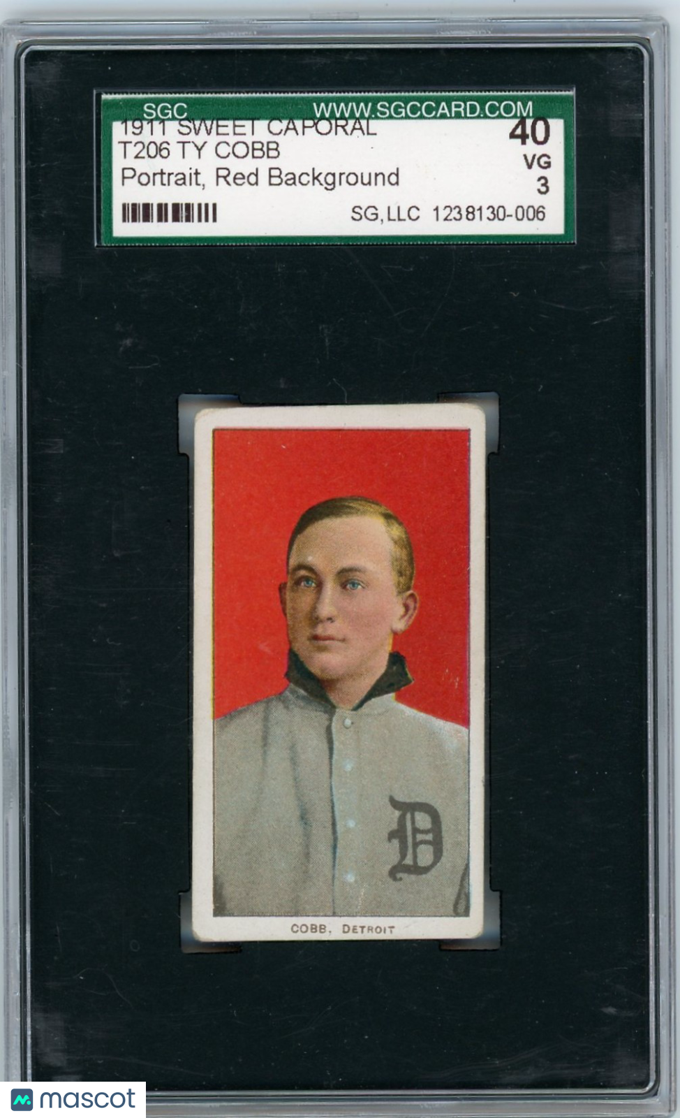 1911 Sweet Caporal (T206) Ty Cobb Portrait, Red Background SGC 3